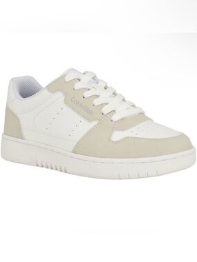 Calvin Klein White and Beige Hattea Sneakers
